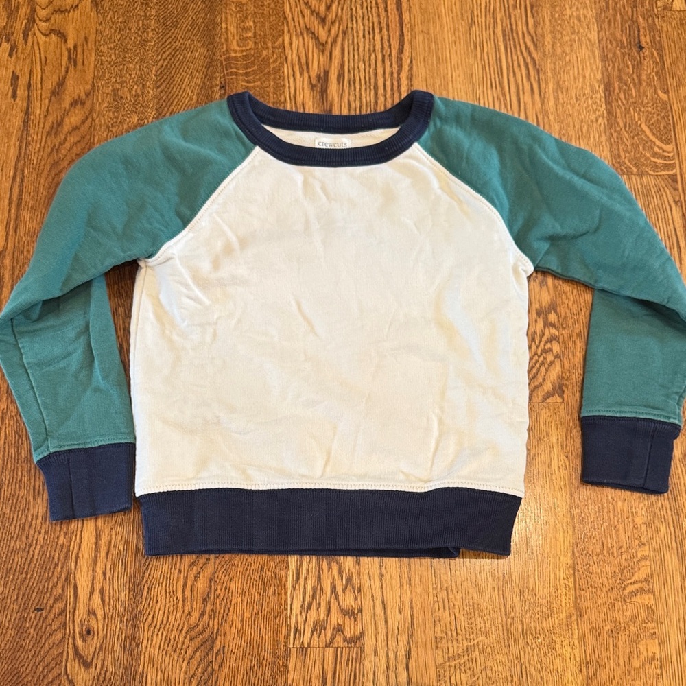 Crewcuts Kids Blue and Green Crew Neck Size XS
